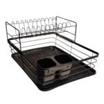 Escurridor para Platos Metálico Negro 2 Pisos