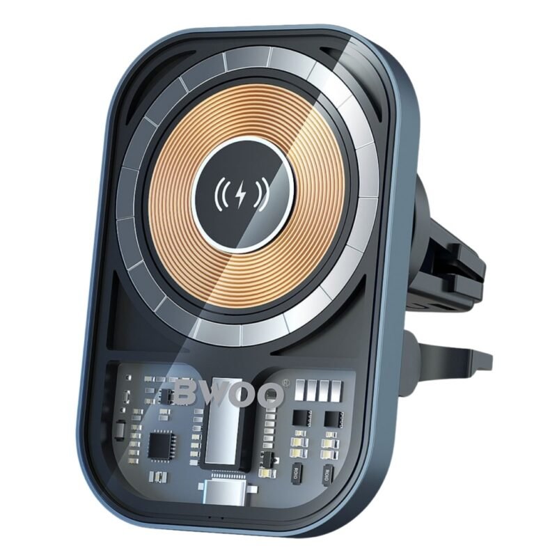 Cargador de Auto BWOO 15W Transparent Magnetic Wireless
