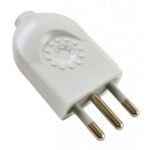 Ficha Electraline 3 en Linea Macho 10A - Color - Blanco